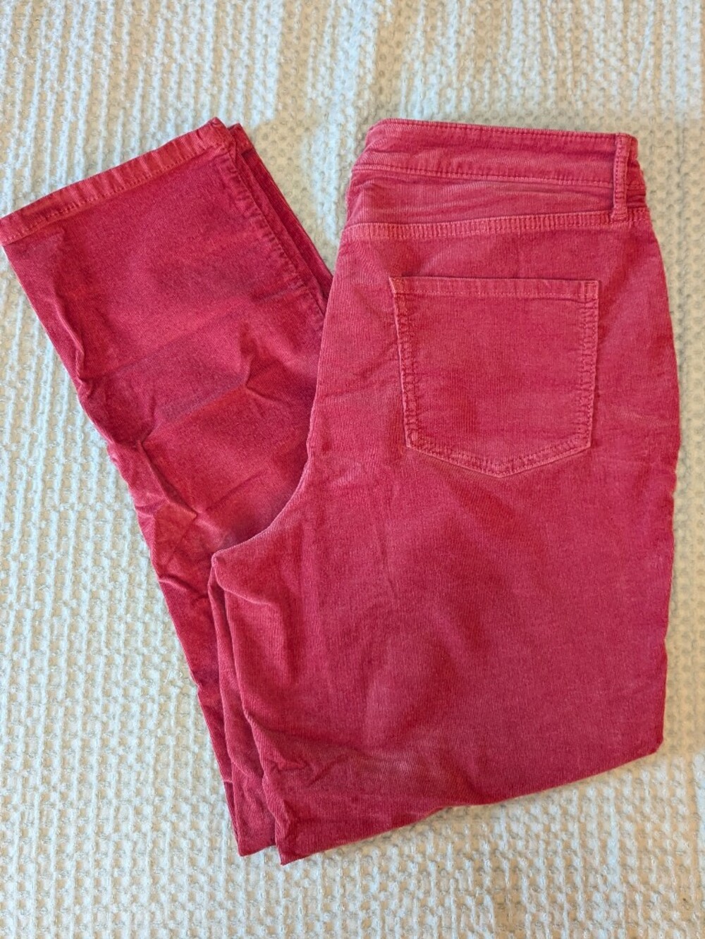 croft & barrow Women's Red Corduroy Straight-Leg Jeans, Size 16